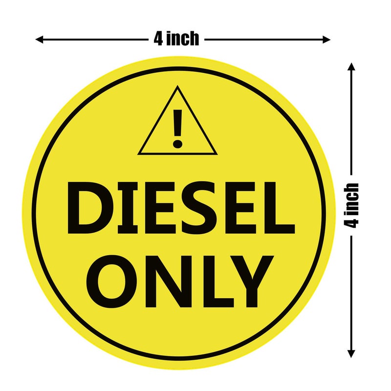 Remarkable Diesel Only Sticker Sign,4" Diesel Only Decal Labels - to Prevent User Error - Adhesive Fuel Stickers for Trucks, Tractors, Machinery(5 Pack Set) (Orange Yellow) - Image 2